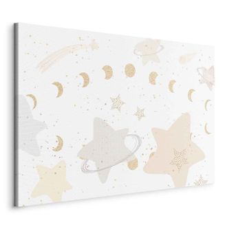 OEM Imagen - Galaxia Fabulosa - Fases Lunares En Tonos Amarillos Entre Estrellas En Colores Beige Y Ceniza Con Polvo Estelar/luna Y Estrellas