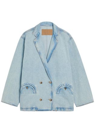 Blaz&eacute; Milano Cory Double-breasted Denim Jacket - Light Blue - 2 (UK10 / S)