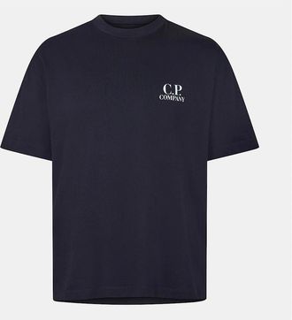 C.P. Company Mens Double Logo Tee - Black - Size: 2XL 54