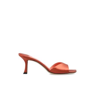 Jimmy Choo London Skye 70 Satijnen Muiltjes met Hak - Dames - Muiltjes - Oranje - 37 EU - Satijn - Schoenen