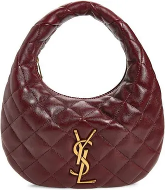 Saint Laurent Baby Icare Quilted Leather Hobo Bag in Rouge Cabernet at Nordstrom