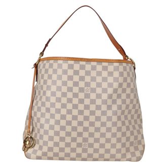 Louis Vuitton Delightful Nm Damier Ebene White Canvas Bag (Pre-Owned)