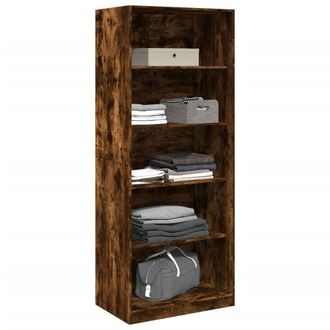 Berkfield Home Wardrobe Smoked Oak 80x50x200 cm Engineered Wood in Brown | Size: 80 x 50 x 200 cm