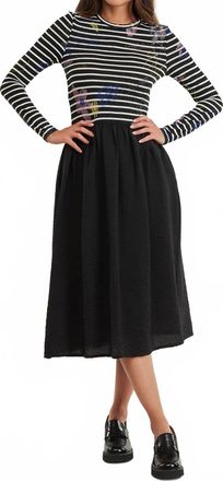 Desigual Vest Raya Hibrida Long Sleeve Dress In Black