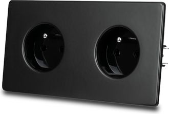 OEM Enchufe Doble El&eacute;ctrico De Acero Pintado De Negro