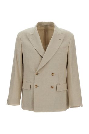 Kaptain Sunshine Double-Breasted Linen and Silk-Blend Jacket