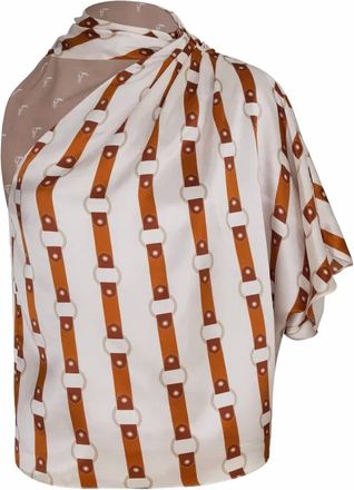 Juan de Dios Womens Chiminango Satin Silk Blouse In Horse Reins Rie