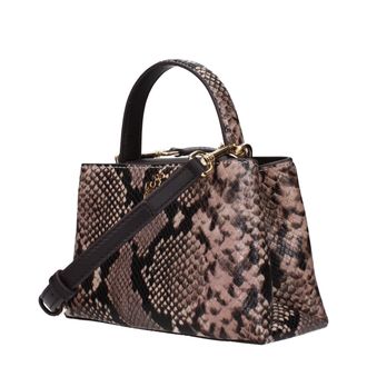 Tory Burch Womens Python-Printed Leather Shoulder Bag Taupe
