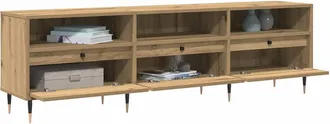 Berkfield Home TV Cabinet Artisan Oak 150x30x44.5 cm Engineered Wood in Brown