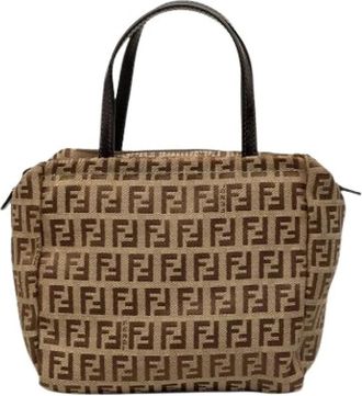 Fendi Pre-owned Vintage Canvas Handbag - Dames - Pre-owned - Beige - Maat: ONE Size Zijde