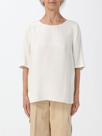 Twinset Zijde Blouse Ronde Hals Halve Mouwen