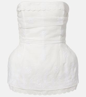 Magda Butrym Scalloped cotton-blend bandeau top