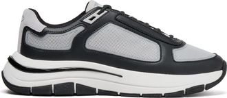 Mallet Footwear Alton Leather And Mesh Trainers in Grey /Black at Nordstrom, Size 12
