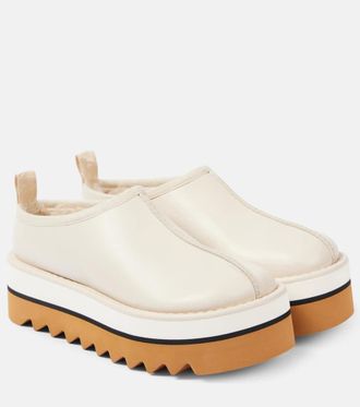 Stella McCartney Mules Sneak-Elyse in similpelle con pelliccia sintetica