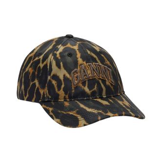 Ganni Printed Nylon Cap - unisex - Ganni - Hats & Caps - Brown - ONE SIZE - Accessories
