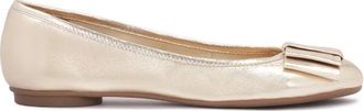 Kazar Gouden ballerinas met ronde neus - Dames - Ballerinas - Geel - 39 EU - Leer - Schoenen