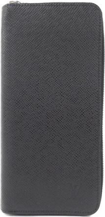 Louis Vuitton Black Leather Long Wallet (Bi-Fold) (Pre-Owned)