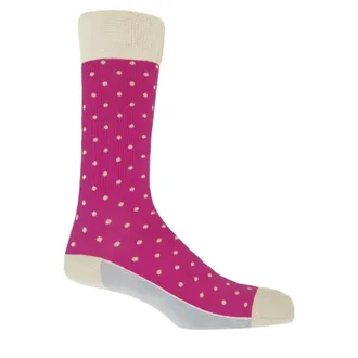 Peper Harow Pin Polka Mens Socks - Pink