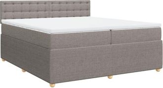 vidaXL Vidaxl - Cama Box Spring Con Colch&oacute;n Tela Gris Taupe 200x200 Cm