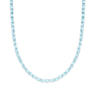 Ross-Simons Sky Blue Topaz Tennis Necklace in Sterling Silver