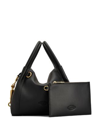 Tod's logo-stamp leather tote bag - women - CALFSKIN - One Size - Black