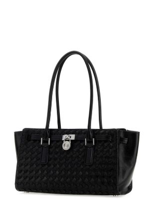 Michael Kors Womens Black Leather Hamilton Shoulder Bag Cow Borse A Mano