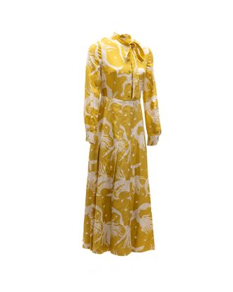 Valentino Garavani Celestial-Print Silk Dress - Yellow
