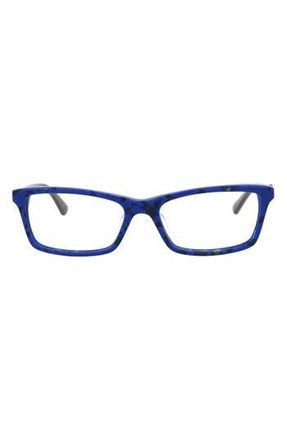 Alexander McQueen 50mm Core Rectangle Optical Glasses in Avana Avana Transparent at Nordstrom Rack
