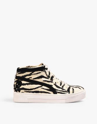 Scalpers Sneakers alte con stampa animalier-Multicolore