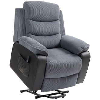HOMCOM Power Lift Riser and Recliner Chair with Remote Control - Brown | TJ Hughes Dark Grey