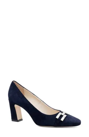 Amalfi By Rangoni Fante Chain Detail Pump in Navy Cashmere Silver at Nordstrom, Size 6.5