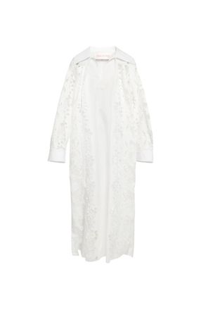 Valentino Garavani Valentino Womens White Embroidered Cotton Midi Dress Bianco 2B3Va2U07Sv_0Bo