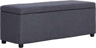 vidaXL Vidaxl - Banco Con Espacio De Almacenaje 116 Cm Poli&eacute;ster Gris Oscuro