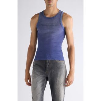 Acne Studios Eitch U Sunkissed Rib Tank Top in Navy at Nordstrom, Size X-Large