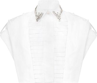 Philipp Plein Camicia crop con strass - Bianco