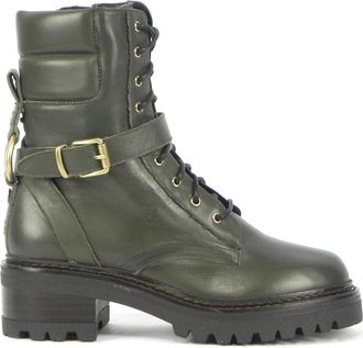 Bervicato Lage Enkle Laars - Dames - Veterlaarzen - Groen - 36 EU - Schoenen