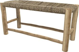 Rendez-Vous D&eacute;co Banco 2 plazas 90 cm en junco de mar y rama de teca