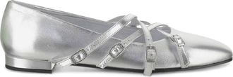 Carel Silver Leather Ballet Flats