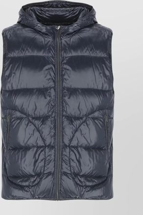 Herno quilted hooded sleeveless vest pockets