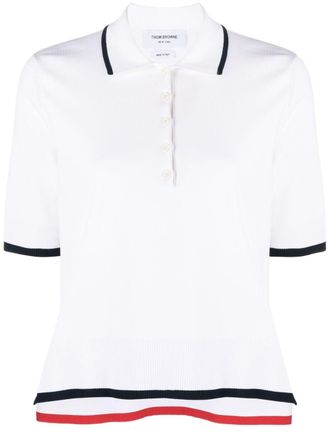 Thom Browne Boxy poloshirt - Wit