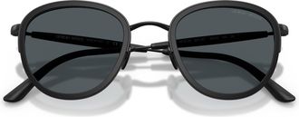 Giorgio Armani 0ar6176 Matte Black Metal Frame Sunglasses with Rounded Lenses