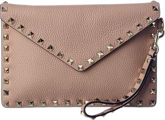 Valentino Rockstud Grainy Leather Pouch