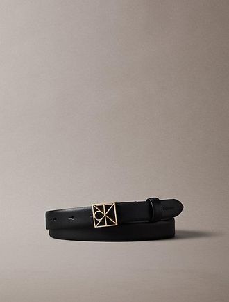 Calvin Klein Cintur&oacute;n De Piel Granulada Con Logo Con Emblema