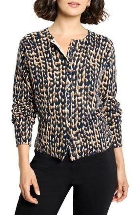 Nic+Zoe Stitch Print Snap It Up Cardigan in Neutral Multi at Nordstrom Rack, Size X-Large