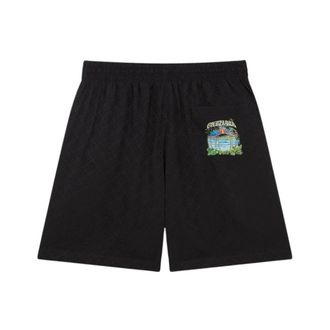 Casablanca Shorts in Seta Stampata con Logo - - Shorts - Uomo - Nero - M