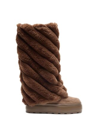 Casadei Brown Textured Boots