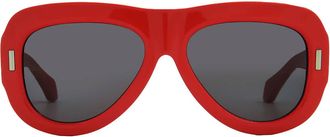 Ferragamo Ferragamo Grey Oval Ladies Sunglasses SF2029SE 600 57