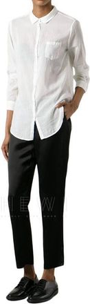 Forte_Forte Crinkle-Effect Silk White Shirt Size XS