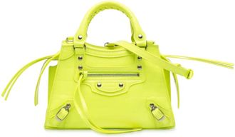 Balenciaga 2021 Mini Croc Embossed Calfskin Neo Classic City satchel - Giallo