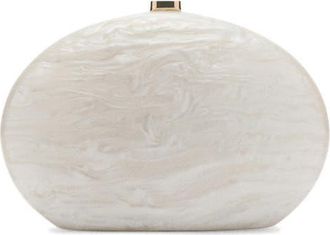 Mango Oval Frame Clutch in Ivory White at Nordstrom
